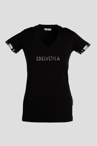 Damen Shirt Kombo Schwarz / Gold und Schwarz / Silber mit Edelvetica-Schriftzug