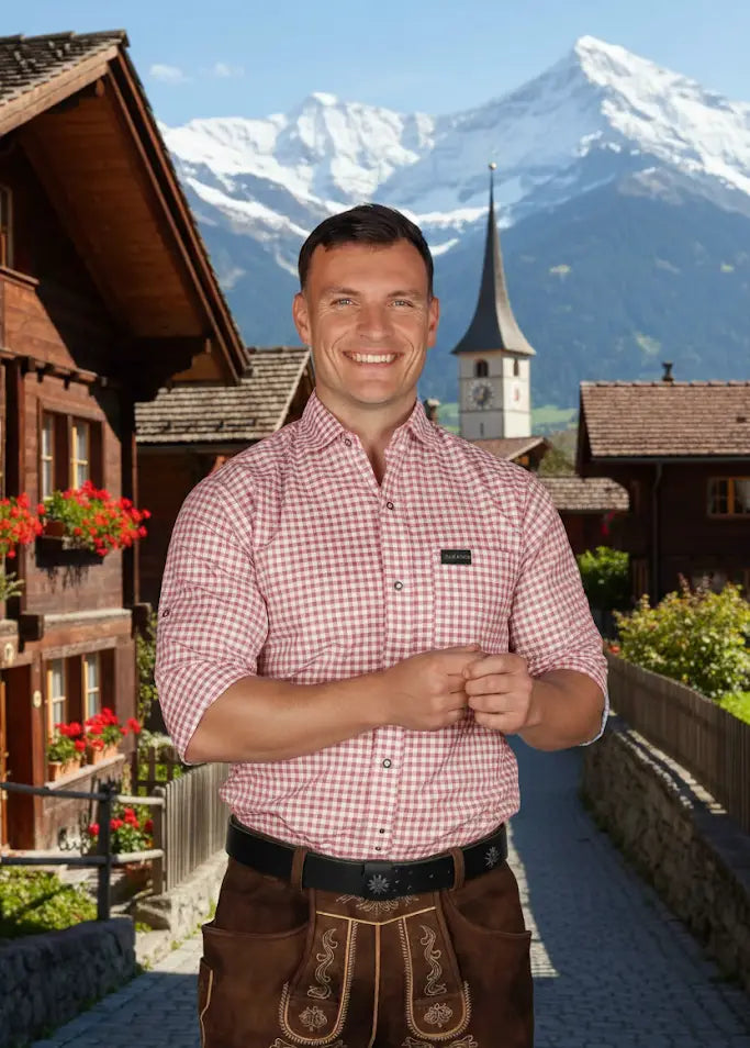 Edelvetica Gürtel in Schwarz mit Edelweiss Ornament