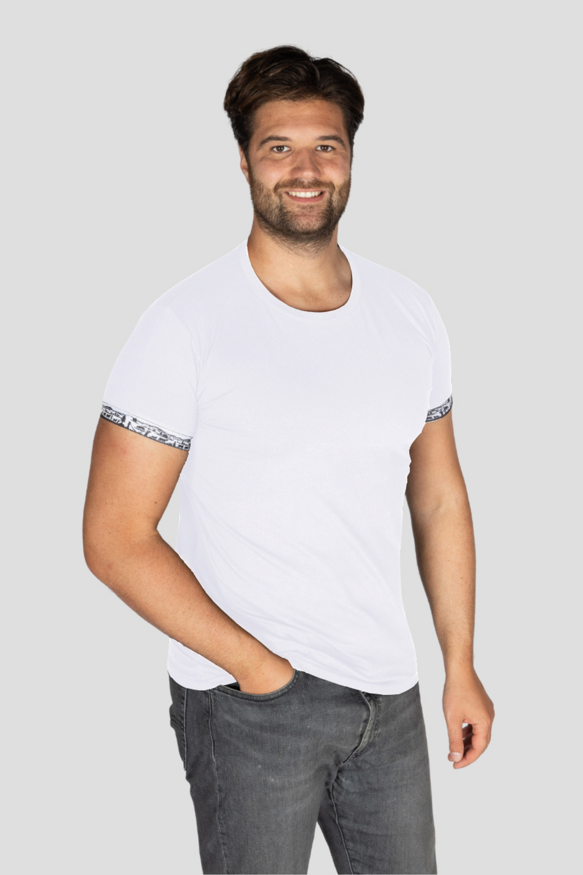 Herren 2er Kombo Scherenschnitt T-Shirt + Gratis Brille