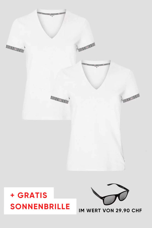 Damen 2er Kombo Edelweiss T-Shirt + Gratis Brille