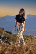 Crop Top mit Armabschluss und Edelweiss Design