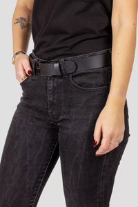 Edelvetica Gürtel in Schwarz mit Edelweiss Ornament