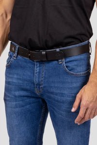 Edelvetica Gürtel in Schwarz mit Edelweiss Ornament