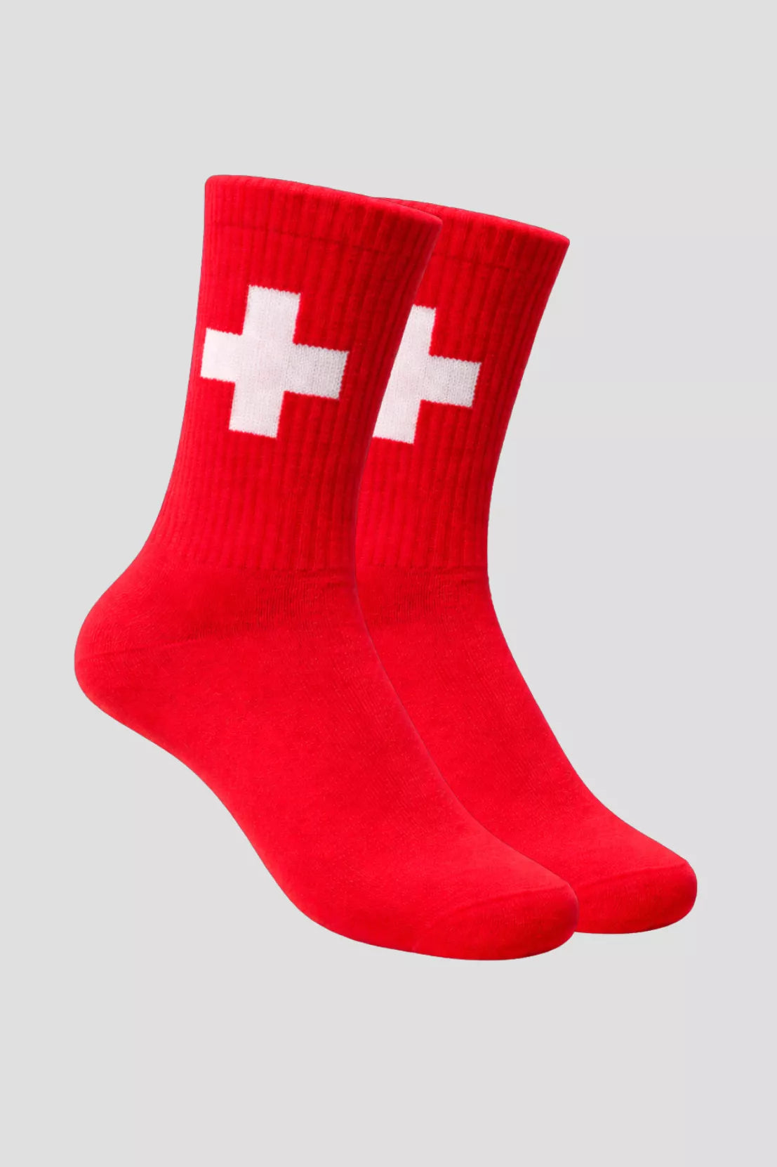 Edelvetica Schweizer Socken – Rot mit Kreuz (1 Paar)