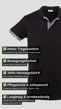 Polo Shirt Edelweiss Krageninnenseite & Armabschluss Herren