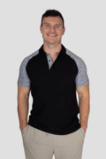 Herren Polo-Shirt Edelweiss Twist – Elegantes Poloshirt mit dezenten Edelweiss-Akzenten am Kragen und den Ärmelabschlüssen. Hochwertige Baumwollmischung, sportlich-eleganter Schnitt, ideal für Alltag, Freizeit und besondere Anlässe. Schweizer Design von Edelvetica.