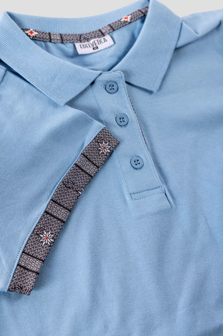 Herren Edelweiss Polo Shirt mit einzigartigem Krageninnenseite- und Armabschluss Design in verschiedenen Farben