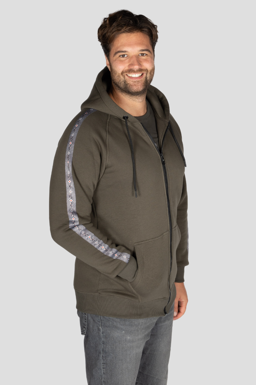 Herren-Sweatjacke mit Edelweiss-Design von Edelvetica in verschiedenen Farben, aus 100% Premium-Baumwolle.